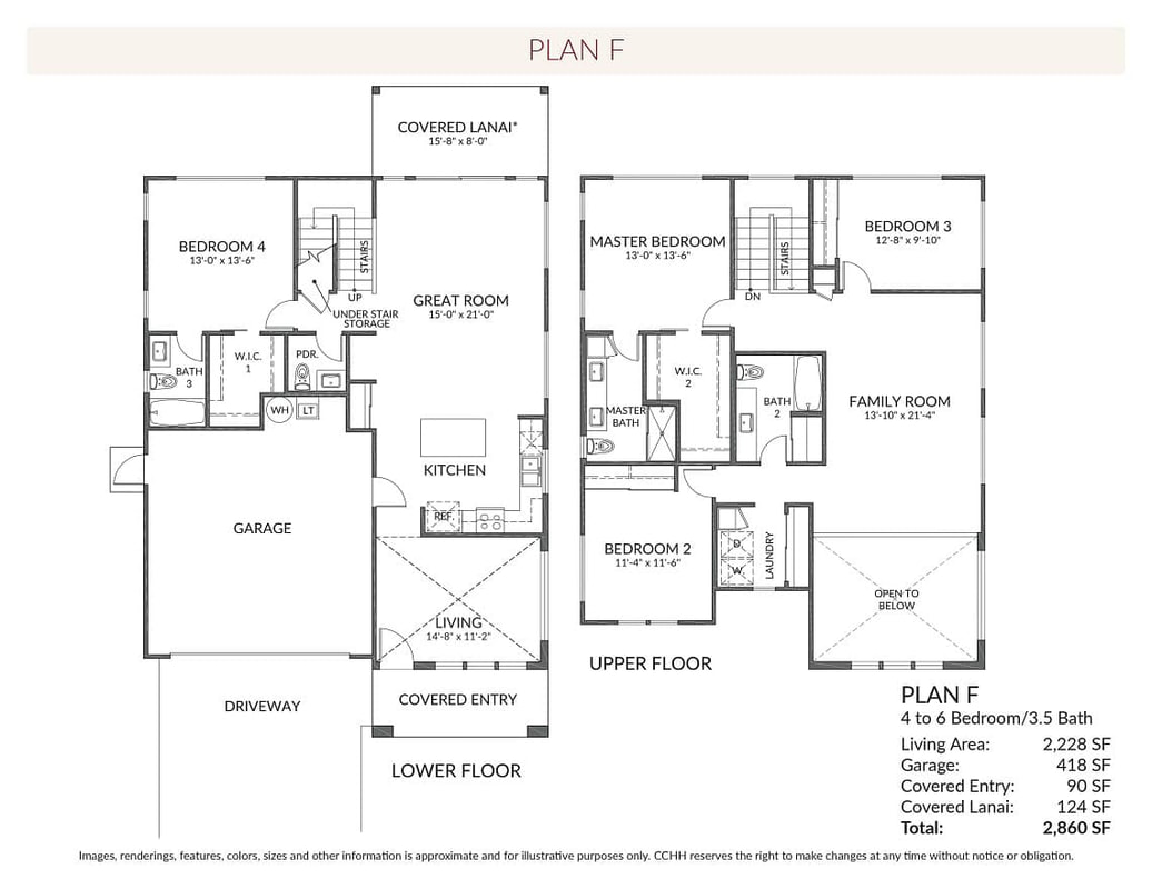 F Floor Plan 4-6 bed 3.5 bath 2860 sq ftPicture